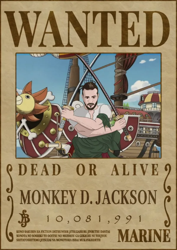 Custom One Piece Wanted Poster from photo | Custom Pirate Wanted Poster