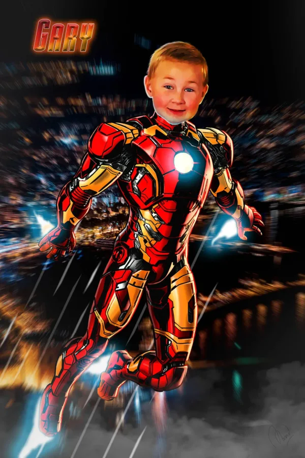 Custom Ironman Superhero Kids Portrait