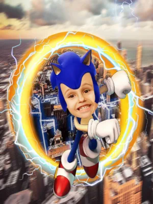 Custom Sonic Superhero Portrait
