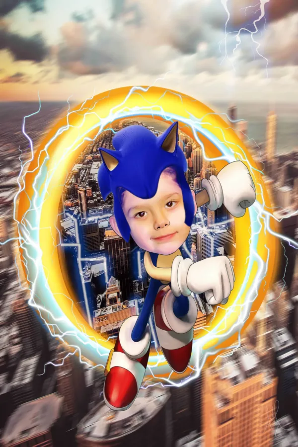 Custom Sonic Superhero Portrait