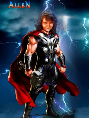 Custom Thor Superhero Portrait