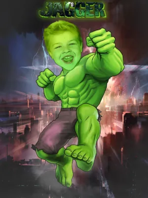 Custom Hulk Superhero Portrait