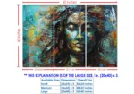 Lord Shiva Painting - Awakening of Lord Shiva in Digital Acrylic on High-Quality Canvas Set of 3 | Hindu God Wall Art