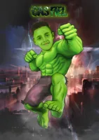 Custom Hulk Superhero Portrait