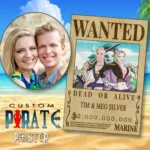 Custom One Piece Wanted Couple Poster from photo | Custom Pirate Wanted Couple Poster